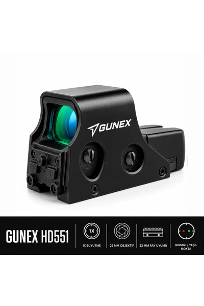 gunex HD551 1x22mm Kırmızı Yeşil Nokta Reddot