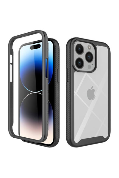 Techsuit Husă pentru iPhone 14 Pro + Folie - Defense360 Pro - Negru