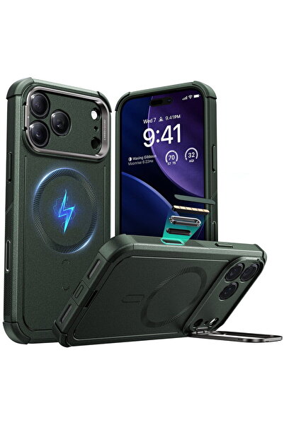 ESR Husa pentru iPhone 17 Pro Max - Cyber Armor Kickstand - Green