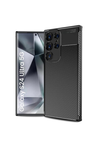 Techsuit Husă pentru Samsung Galaxy S24 Ultra - Fibră de carbon - Negru