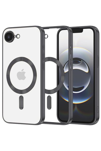 Techsuit Калъф за iPhone 16e - Луксозен кристален MagSafe - Черен