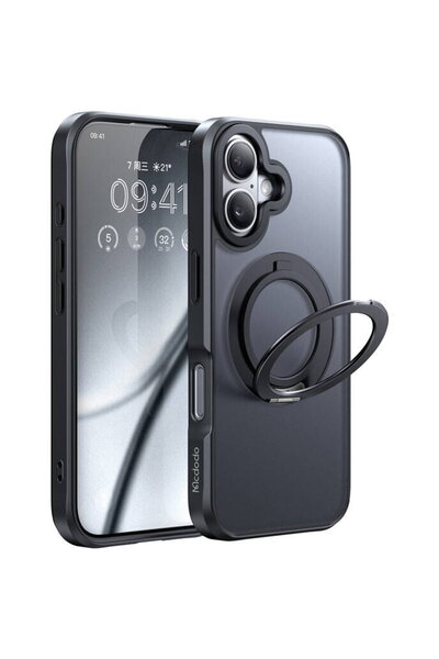 Mcdodo PC-4931 Husă MagSafe pentru iPhone 16 Plus cu suport (negru)