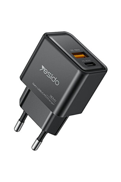 Yesido Compact cu Doua Porturi de Incarcare Type-C + USB-A - (YC64) - Black