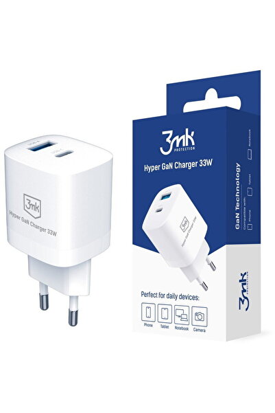3MK Hardy GaN, Încărcare rapidă, 33W, 1 x USB Tip-C, Alb