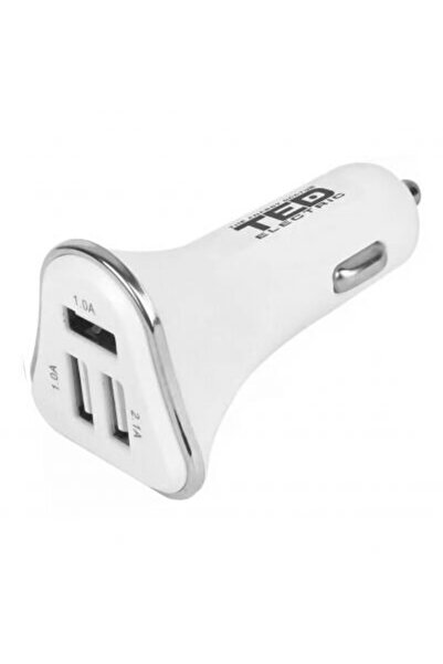 TED Electric Incarcator auto, 3x USB: 1x USB-A 2.1A + 2x USB-A 1A Triunghiula...