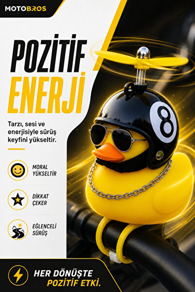Motobros Motosiklet Bisiklet Aksesuar Motorcu Şans Civcivi Gidona Takılan Ve Yapışabilen Civciv Süs Sarı