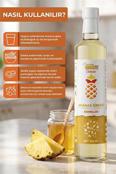 HAVRAN KOCASEYİT Bromelain içeren Ananas Sirkesi 500 ml