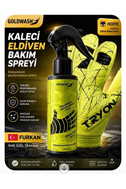 TRYON Plus-702 Erkek Neon Yeşil Kaleci Eldiveni isim ve bayrak tasarımı ücret...