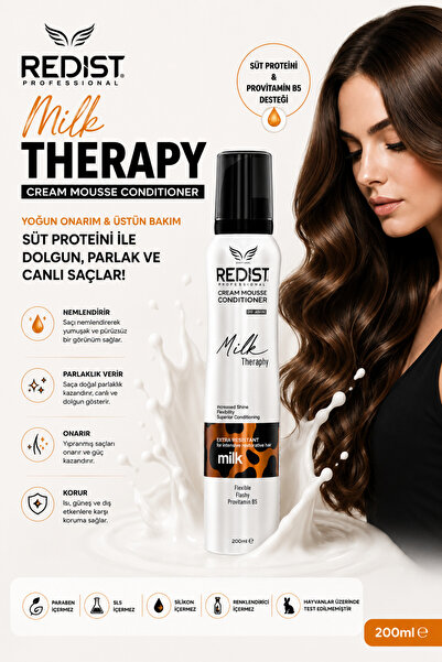 Redist Milk Therapy Saç Bakım Köpüğü 200 ml – Süt Proteini ile Nemlendirici v...