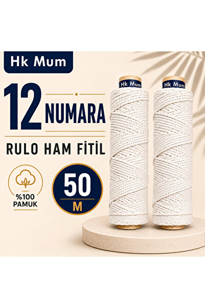 hk 12 No Mum Fitili | 1,6 mm | Rulo Pamuk Fitil