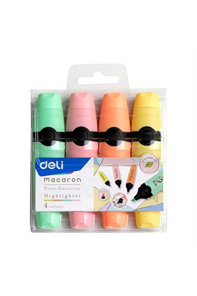 Deli Miyou Macarons, Set de markere text Macaron, pachet de 4, vârf 1/4 mm, c...