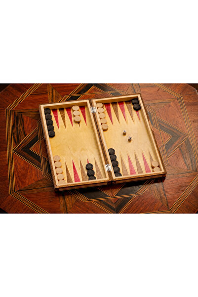 ROmde Joc Sah si Table din Lemn ROmde™, 26x26 cm, Maro cu Alb