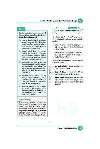 hukuk öğretir 2027 Borçlar Hukuku Genel Hükümler Konu Hakimlik - Hmgs - Kpss A - Sts Hukuk