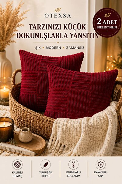 OTEXSA Embossed Patterned Soft Textured Decorative Throw Pillow Cover Set of ...