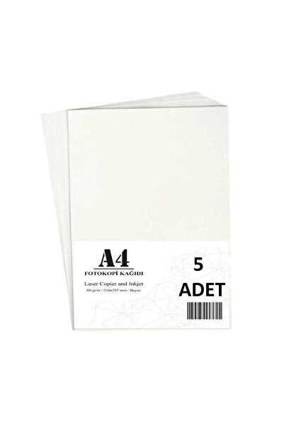 EYLÜL HOBİ A4 Kağıdı 80 Gr/m Beyaz Fotokopi Kağıdı - 5 Adet