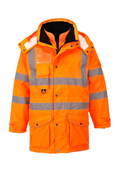 PORTWEST معطف عاكس Hi-vis مع 7 وظائف