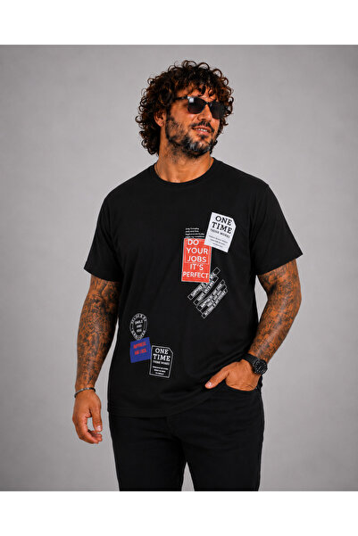 Starbattal Tricou cu gâtul în formă de O pentru bărbați, mărime mare, One Tim...