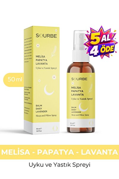 SOURBE Melisa Papatya Lavanta Uyku ve Yastık Spreyi 50 ml | Dinlendirici Slee...