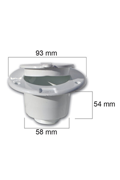 SomayStore Tekne Karavan Duş Yuvası Plastik Kapaklı 58x54x93mm