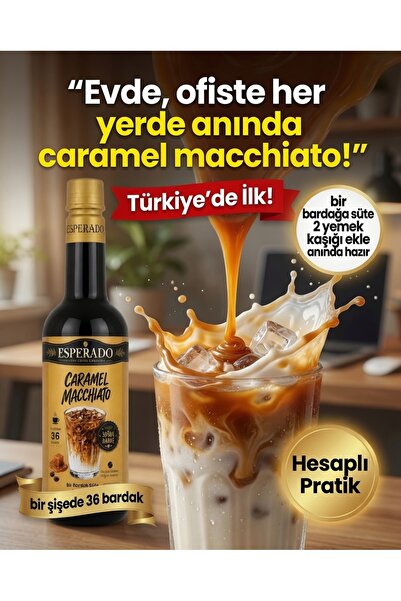 ESPERADO ÇABUK KAHVE Karamel Aromalı Hazır Soğuk/SICAK Kahve Mix 750 ml