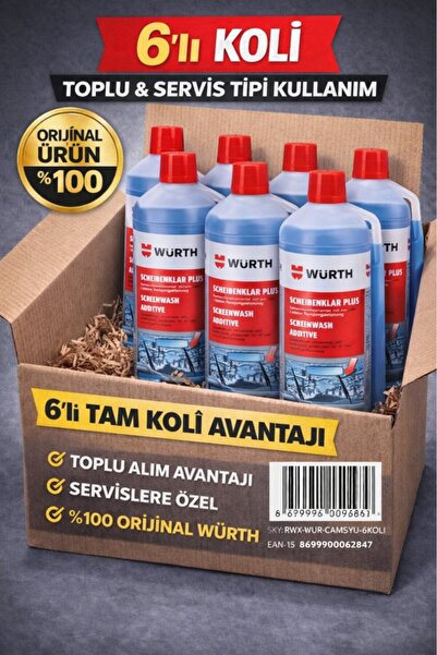 Würth Profesyonel Cam Suyu Bidon – 6’lı Koli Avantajlı Set