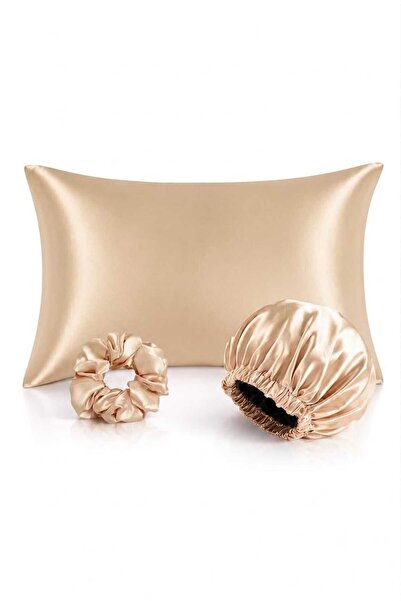 Satin Bone Satin Pillow Case Buckle Skin Care Beauty Cosmetic Set For Curly And Straight Hair