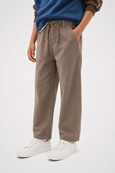 Cigit Draped Men's Trousers 2-12 Years Mink