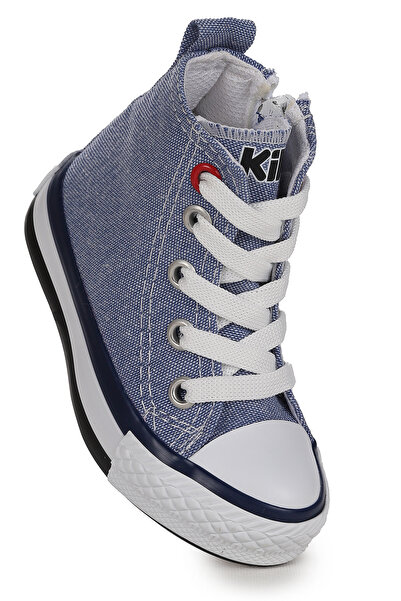 Kiko Kids Tinna Lace-Up Baby Boy High-Top Linen Sneakers