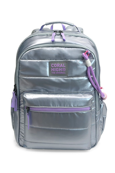 Coral High Silver School Backpack 24422