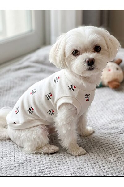 atelyu kedi köpek kıyafeti mum and dad tshirt atlet