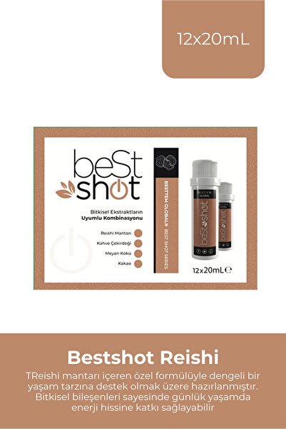 BESTTEM Bestshot - Reishi Mantar Takviyesi | 12 Adet | Bağışıklık Desteği & E...