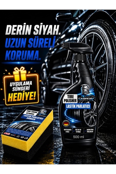 CARMORX Lastik Parlatıcı | Derin Siyah Parlaklık | Toz & Su Tutmaz | 500 ml