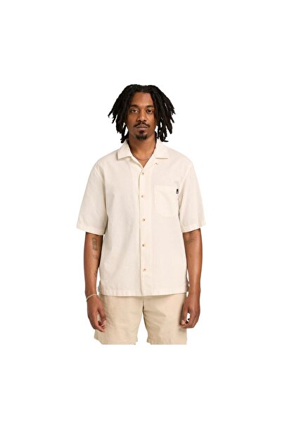 Timberland B0A44B5Cn01-R Ss Seersucker Resort Shirt Men's g &amp; Ouml;Milk C...