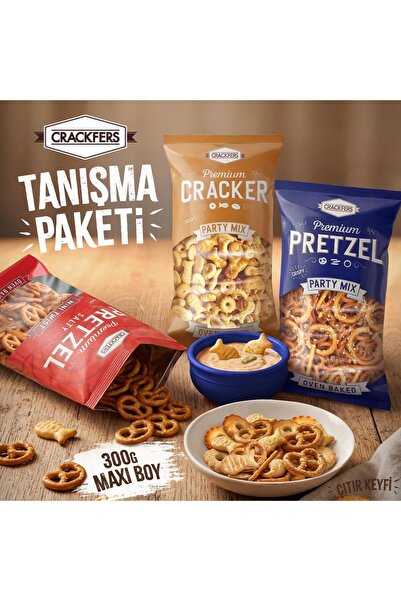 Crackfers Çıtır Keyif Paketi Party Mix 3 x 300 gr (900 gr)