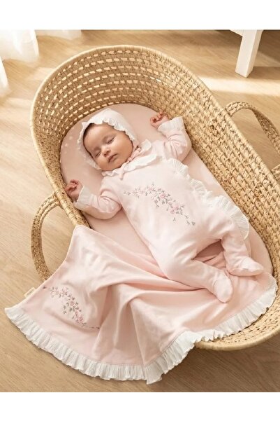 Pugi Baby PUGİ KIZ 0-3 AY PLİSELİ BATTANİYE TULUM SET ÇİÇEK İŞLEMELİ HASTANE ...