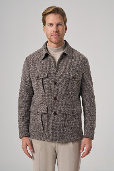 Morven Men's Brown Trend Wool Dynamic Fit Shirt Jacket