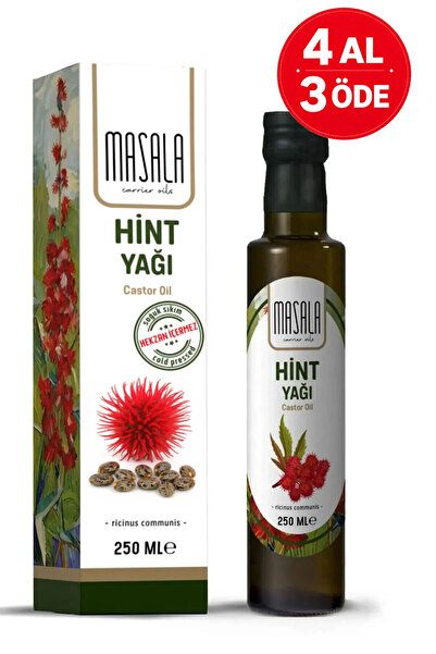 Masala Soğuk Pres Hint Yağı 250 ml – Saf ve Katkısız, Hekzan İçermez(Castor Oil)
