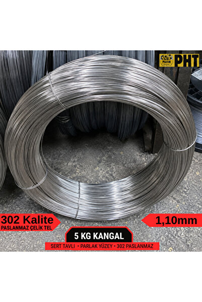 PLATİN HIRDAVAT 302 Kalite Paslanmaz Çelik Tel 1,10mm ( Parlak ) 5 Kg