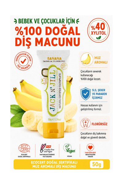 Jack N'Jill Jack N' Jill Pastă de dinți naturală Banana 50 gr 1 bucată