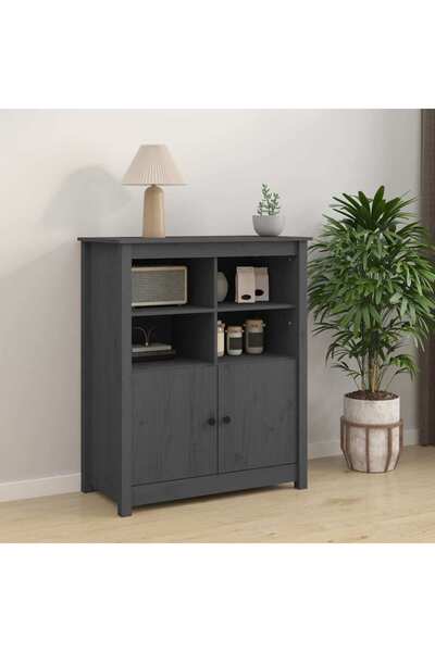 Concept Servantă, gri, 83x41,5x100 cm, lemn masiv de pin