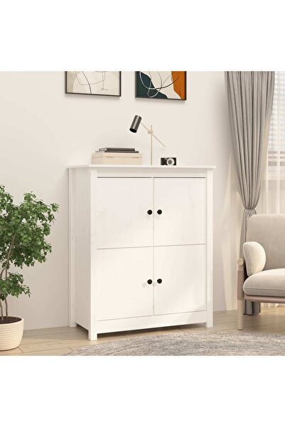 Concept Servantă, alb, 83x41,5x100 cm, lemn masiv de pin