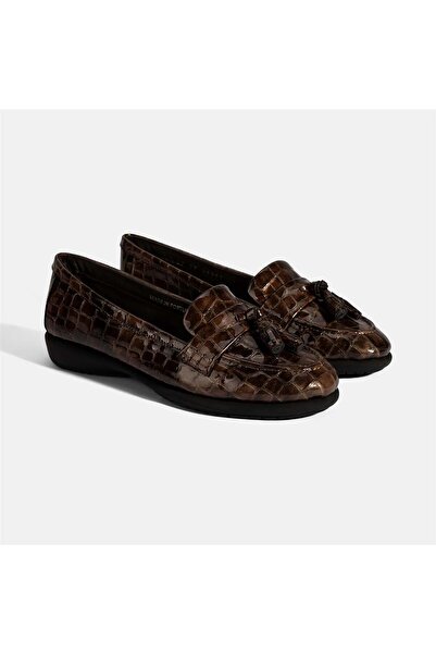 Desa Women's Brown Desacomfort Patent Leather Casual Shoes