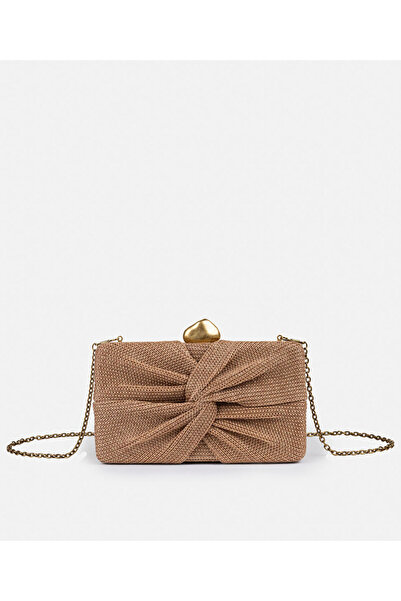 İpekyol Düğüm efektli uzun zincir askılı clutch