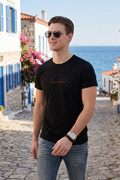 Buratti Pamuk lu Slim fit okrugla kragna T-shirt sa štampanjem Muška majica 5...