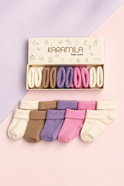 KARAMİLA 5'li Bebek Bambu Çorap - Baby Bamboo Socks - Yenidoğan Çorap