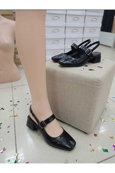 Best Group Open Back Square Toe Short Heel Daily Comfortable Ballerina Women's Heeled Shoes
