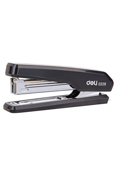 Deli Capsator din plastic negru, capse nr. 10, capacitate 15 coli
