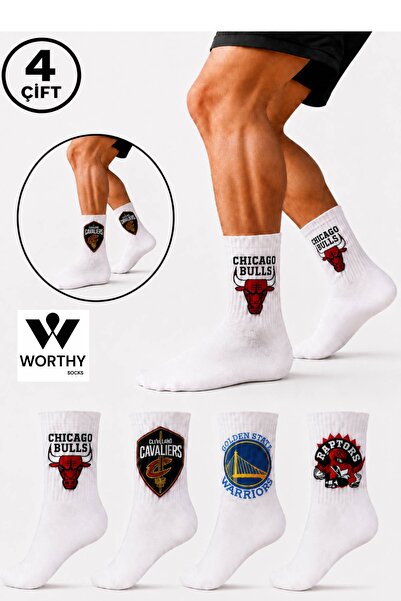 WORTHY SOCKS 4 أزواج من الجوارب الرياضية ذات الألوان الملونة