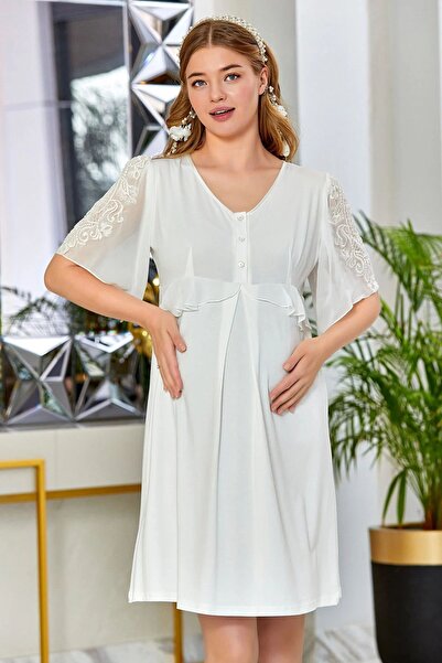 Cossy By Aqua 23195 Pullu Brodeli Lohusa Hamile Gecelik