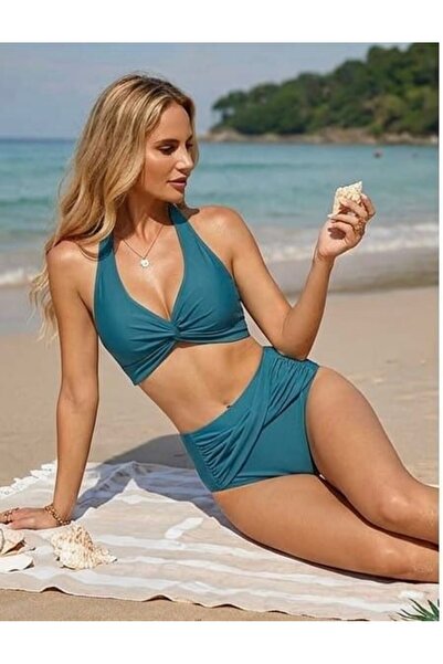 DEEP BEACH Yüksek bel Twist beli geçme detaylı Bikini Altı